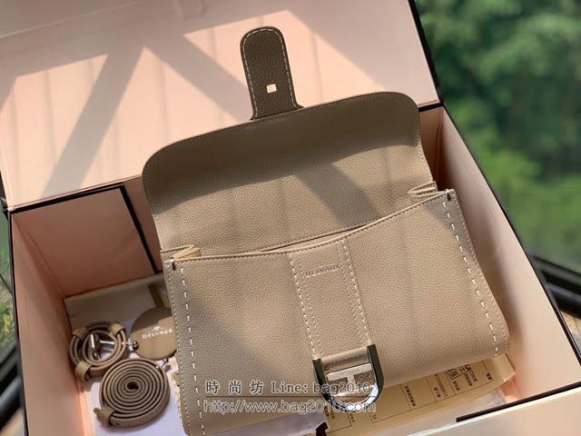 DELVAUX女包 德爾沃比利時單肩包 純手工蜜蠟縫線 德爾沃女手提包 女手拎包 Ds0028手縫淺灰 Delvaux斜挎包  fcs1393
